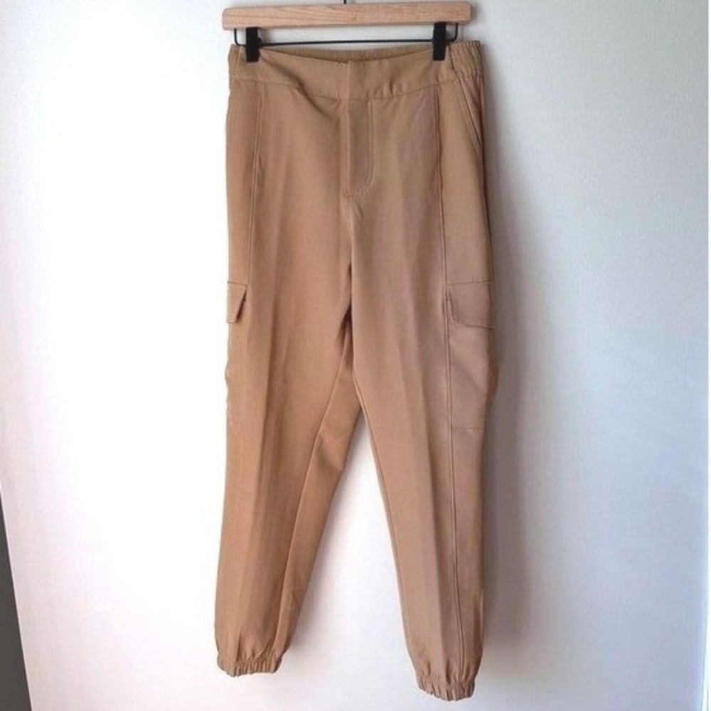 CALIA‎ Utility Cargo Jogger Pants Tan Brown High Waist SZ S Stretch Pockets Work